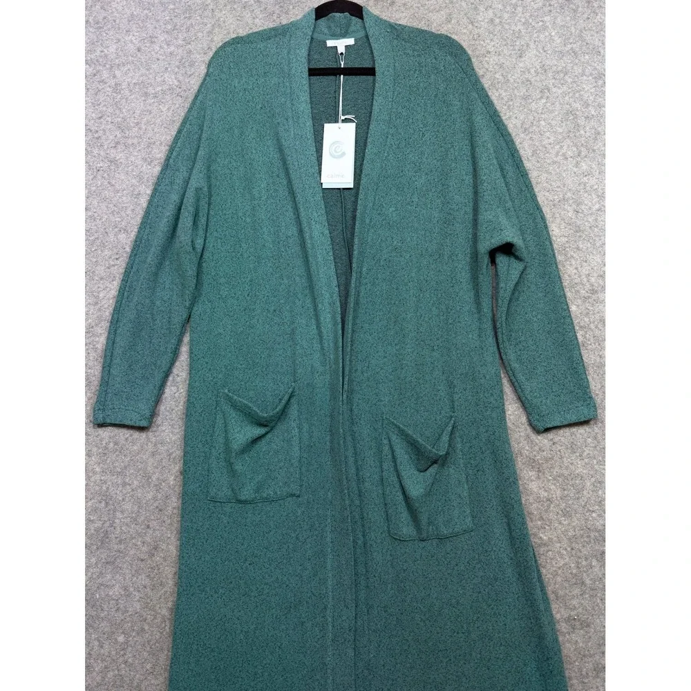 Calme Johnny Was Hachi Kimono Sweater Womens L Green Liya Long Sleeve Duster New